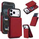 Portafoglio staccabile in similpelle stile retrò con chiusura a molla e custodia magnetica RFID per telefono., For iPhone 17e / 16e, For iPhone 17 Pro Max, For iPhone 17 Pro, For iPhone 15 Plus