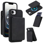 Portafoglio staccabile in similpelle stile retrò con chiusura a molla e custodia magnetica RFID per telefono., For iPhone 17e / 16e, For iPhone 17 Pro Max, For iPhone 17 Pro, For iPhone 15 Plus