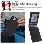Portafoglio staccabile in similpelle stile retrò con chiusura a molla e custodia magnetica RFID per telefono., For iPhone 17e / 16e, For iPhone 17 Pro Max, For iPhone 17 Pro, For iPhone 15 Plus