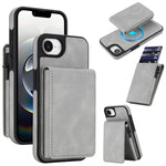 Portafoglio staccabile in similpelle stile retrò con chiusura a molla e custodia magnetica RFID per telefono., For iPhone 17e / 16e, For iPhone 17 Pro Max, For iPhone 17 Pro, For iPhone 15 Plus