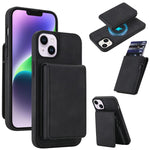 Portafoglio staccabile in similpelle stile retrò con chiusura a molla e custodia magnetica RFID per telefono., For iPhone 15, For iPhone 14 Plus, For iPhone 14 / 13, For iPhone 12 / 12 Pro