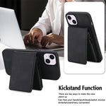 Portafoglio staccabile in similpelle stile retrò con chiusura a molla e custodia magnetica RFID per telefono., For iPhone 15, For iPhone 14 Plus, For iPhone 14 / 13, For iPhone 12 / 12 Pro