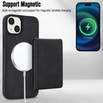 Portafoglio staccabile in similpelle stile retrò con chiusura a molla e custodia magnetica RFID per telefono., For iPhone 15, For iPhone 14 Plus, For iPhone 14 / 13, For iPhone 12 / 12 Pro