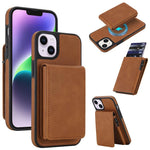 Portafoglio staccabile in similpelle stile retrò con chiusura a molla e custodia magnetica RFID per telefono., For iPhone 15, For iPhone 14 Plus, For iPhone 14 / 13, For iPhone 12 / 12 Pro