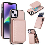 Portafoglio staccabile in similpelle stile retrò con chiusura a molla e custodia magnetica RFID per telefono., For iPhone 15, For iPhone 14 Plus, For iPhone 14 / 13, For iPhone 12 / 12 Pro