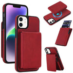 Portafoglio staccabile in similpelle stile retrò con chiusura a molla e custodia magnetica RFID per telefono., For iPhone 15, For iPhone 14 Plus, For iPhone 14 / 13, For iPhone 12 / 12 Pro