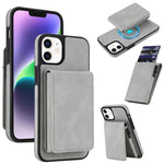 Portafoglio staccabile in similpelle stile retrò con chiusura a molla e custodia magnetica RFID per telefono., For iPhone 15, For iPhone 14 Plus, For iPhone 14 / 13, For iPhone 12 / 12 Pro