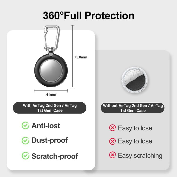Custodia protettiva impermeabile completamente chiusa XDcase con gancio, For AirTag 2nd Gen / 1st Gen