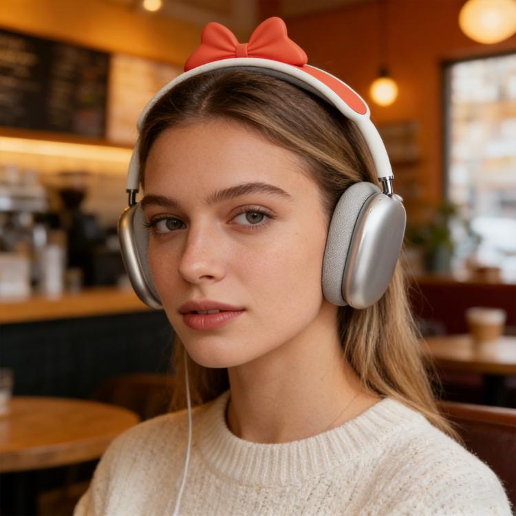 Fascia per capelli decorativa in silicone con fiocco, For AirPods Max