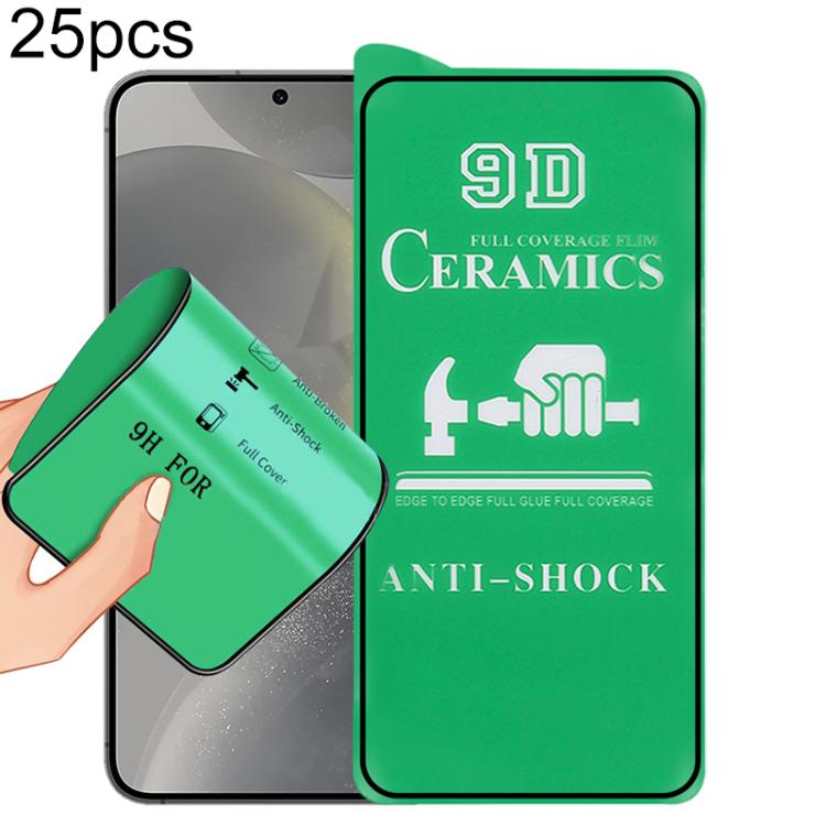 25 pezzi Pellicola ceramica 9D a schermo intero con adesivo completo, For Samsung Galaxy S26+ 5G, For Samsung Galaxy S26 Edge 5G, For Samsung Galaxy S26 Ultra 5G, For Samsung Galaxy S26 5G, For Samsung Galaxy S25 Edge 5G, For Samsung Galaxy S25 5G     ...