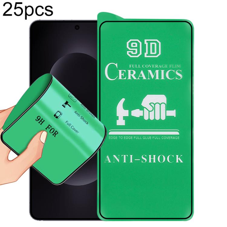 25 pezzi Pellicola ceramica 9D a schermo intero con adesivo completo, For Samsung Galaxy S26+ 5G, For Samsung Galaxy S26 Edge 5G, For Samsung Galaxy S26 Ultra 5G, For Samsung Galaxy S26 5G, For Samsung Galaxy S25 Edge 5G, For Samsung Galaxy S25 5G     ...