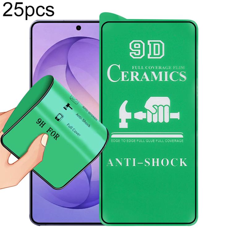 25 pezzi Pellicola ceramica 9D a schermo intero con adesivo completo, For Samsung Galaxy S26+ 5G, For Samsung Galaxy S26 Edge 5G, For Samsung Galaxy S26 Ultra 5G, For Samsung Galaxy S26 5G, For Samsung Galaxy S25 Edge 5G, For Samsung Galaxy S25 5G     ...