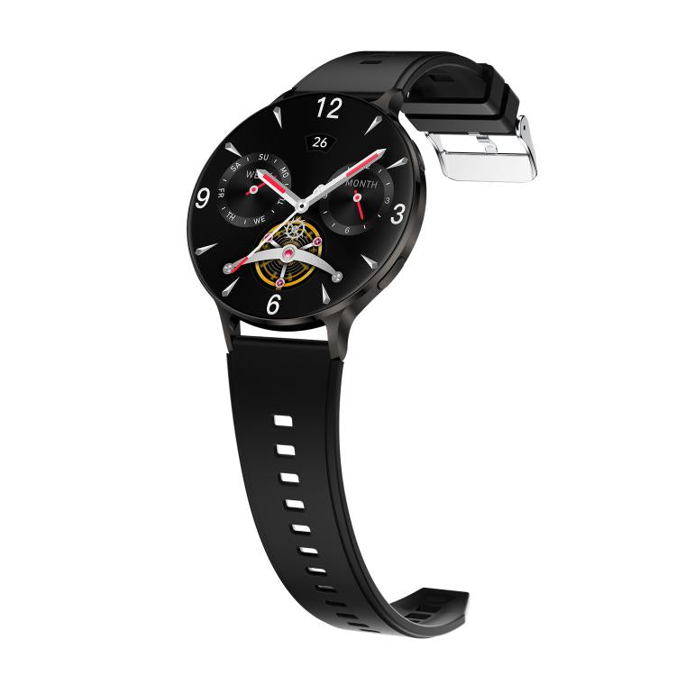 QS07 Smartwatch con schermo AMOLED rotondo da 1,75 pollici, supporto per il monitoraggio della salute, Black Silicone Strap, Silver Silicone Strap, Gold Silicone Strap, Black Leather Strap, Silver Leather Strap, Gold Leather Strap, Black Bamboo Strap  ...