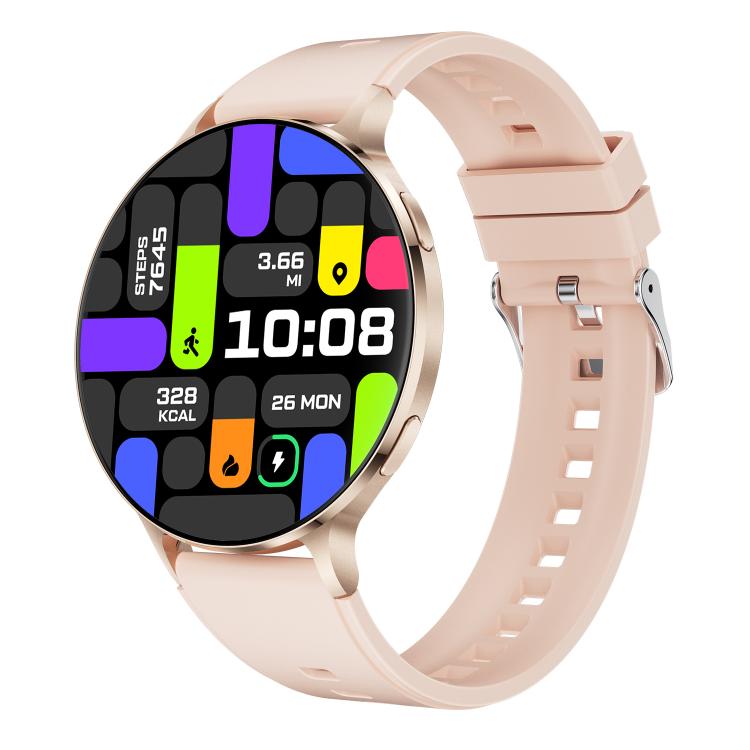 QS07 Smartwatch con schermo AMOLED rotondo da 1,75 pollici, supporto per il monitoraggio della salute, Black Silicone Strap, Silver Silicone Strap, Gold Silicone Strap, Black Leather Strap, Silver Leather Strap, Gold Leather Strap, Black Bamboo Strap  ...