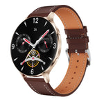 QS07 Smartwatch con schermo AMOLED rotondo da 1,75 pollici, supporto per il monitoraggio della salute, Black Silicone Strap, Silver Silicone Strap, Gold Silicone Strap, Black Leather Strap, Silver Leather Strap, Gold Leather Strap, Black Bamboo Strap  ...