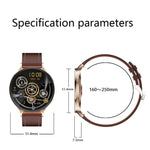 QS07 Smartwatch con schermo AMOLED rotondo da 1,75 pollici, supporto per il monitoraggio della salute, Black Silicone Strap, Silver Silicone Strap, Gold Silicone Strap, Black Leather Strap, Silver Leather Strap, Gold Leather Strap, Black Bamboo Strap  ...
