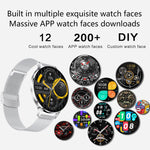 QS07 Smartwatch con schermo AMOLED rotondo da 1,75 pollici, supporto per il monitoraggio della salute, Black Silicone Strap, Silver Silicone Strap, Gold Silicone Strap, Black Leather Strap, Silver Leather Strap, Gold Leather Strap, Black Bamboo Strap  ...