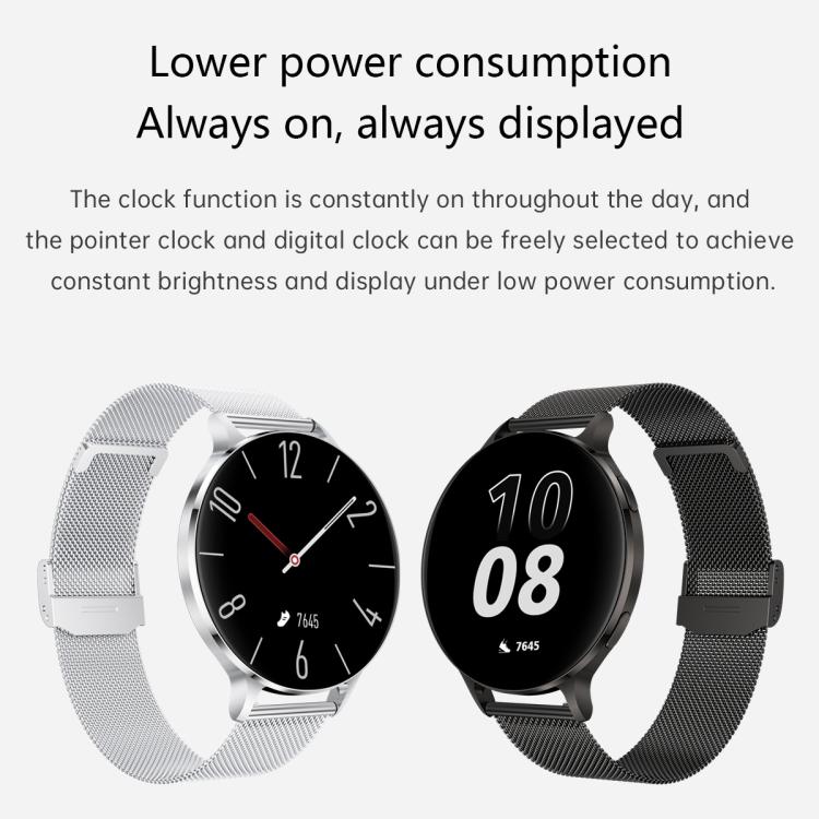 QS07 Smartwatch con schermo AMOLED rotondo da 1,75 pollici, supporto per il monitoraggio della salute, Black Silicone Strap, Silver Silicone Strap, Gold Silicone Strap, Black Leather Strap, Silver Leather Strap, Gold Leather Strap, Black Bamboo Strap  ...