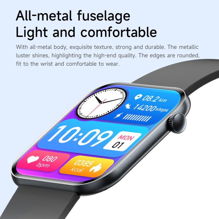 Smartwatch QS09 ultrasottile con schermo AMOLED da 1,85 pollici, supporto per il monitoraggio della salute e diverse modalità sportive.