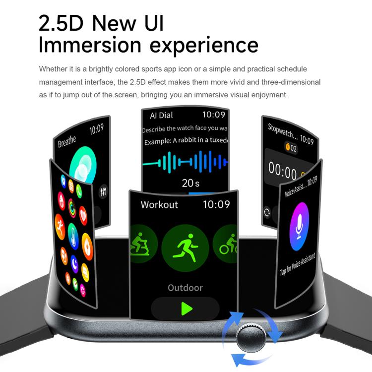 Smartwatch QS09 ultrasottile con schermo AMOLED da 1,85 pollici, supporto per il monitoraggio della salute e diverse modalità sportive.