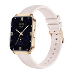 QS06 Orologio intelligente ultra sottile con schermo quadrato da 1,75 pollici, funzione chiamate e monitoraggio della salute., Gold Silicone Strap, Pink Silicone Strap, Starlight Silicone Strap, Dark Gray Silicone Strap, Dark Gray Steel Strap          ...