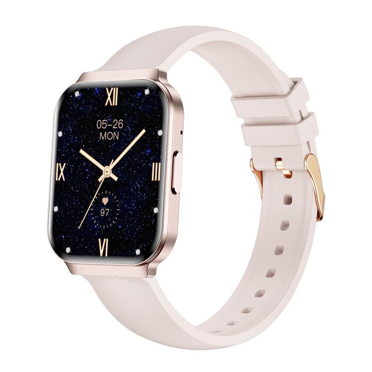 QS06 Orologio intelligente ultra sottile con schermo quadrato da 1,75 pollici, funzione chiamate e monitoraggio della salute., Gold Silicone Strap, Pink Silicone Strap, Starlight Silicone Strap, Dark Gray Silicone Strap, Dark Gray Steel Strap          ...