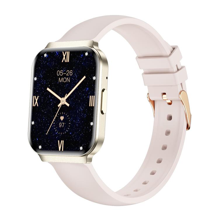 QS06 Orologio intelligente ultra sottile con schermo quadrato da 1,75 pollici, funzione chiamate e monitoraggio della salute., Gold Silicone Strap, Pink Silicone Strap, Starlight Silicone Strap, Dark Gray Silicone Strap, Dark Gray Steel Strap          ...