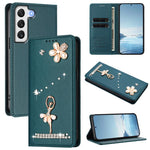 Custodia per telefono in ecopelle con protezione RFID e strass, a tema ballerina, con motivo a ballerina., For Samsung Galaxy S22 Ultra 5G, For Samsung Galaxy S22+ 5G, For Samsung Galaxy S22 5G