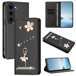 Custodia per telefono in ecopelle con protezione RFID e strass, a tema ballerina, con motivo a ballerina., For Samsung Galaxy S23 Ultra 5G, For Samsung Galaxy S23+ 5G, For Samsung Galaxy S23 5G