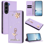Custodia per telefono in ecopelle con protezione RFID e strass, a tema ballerina, con motivo a ballerina., For Samsung Galaxy S23 Ultra 5G, For Samsung Galaxy S23+ 5G, For Samsung Galaxy S23 5G