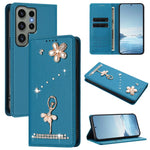 Custodia per telefono in ecopelle con protezione RFID e strass, a tema ballerina, con motivo a ballerina., For Samsung Galaxy S23 Ultra 5G, For Samsung Galaxy S23+ 5G, For Samsung Galaxy S23 5G