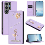 Custodia per telefono in ecopelle con protezione RFID e strass, a tema ballerina, con motivo a ballerina., For Samsung Galaxy S23 Ultra 5G, For Samsung Galaxy S23+ 5G, For Samsung Galaxy S23 5G