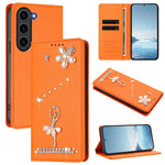 Custodia per telefono in ecopelle con protezione RFID e strass, a tema ballerina, con motivo a ballerina., For Samsung Galaxy S24 FE 5G, For Samsung Galaxy S24 Ultra 5G, For Samsung Galaxy S23 FE 5G