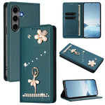 Custodia per telefono in ecopelle con protezione RFID e strass, a tema ballerina, con motivo a ballerina., For Samsung Galaxy S25 / S24 5G, For Samsung Galaxy S25+ / S24+ 5G, For Samsung Galaxy S25 Ultra 5G