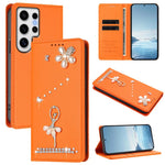 Custodia per telefono in ecopelle con protezione RFID e strass, a tema ballerina, con motivo a ballerina., For Samsung Galaxy S24 FE 5G, For Samsung Galaxy S24 Ultra 5G, For Samsung Galaxy S23 FE 5G