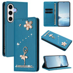 Custodia per telefono in ecopelle con protezione RFID e strass, a tema ballerina, con motivo a ballerina., For Samsung Galaxy S24 FE 5G, For Samsung Galaxy S24 Ultra 5G, For Samsung Galaxy S23 FE 5G