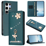 Custodia per telefono in ecopelle con protezione RFID e strass, a tema ballerina, con motivo a ballerina., For Samsung Galaxy S25 / S24 5G, For Samsung Galaxy S25+ / S24+ 5G, For Samsung Galaxy S25 Ultra 5G