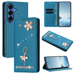 Custodia per telefono in ecopelle con protezione RFID e strass, a tema ballerina, con motivo a ballerina., For Samsung Galaxy S26+ 5G, For Samsung Galaxy S26 Edge 5G, For Samsung Galaxy S26 Ultra 5G