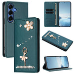 Custodia per telefono in ecopelle con protezione RFID e strass, a tema ballerina, con motivo a ballerina., For Samsung Galaxy S26+ 5G, For Samsung Galaxy S26 Edge 5G, For Samsung Galaxy S26 Ultra 5G