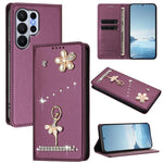 Custodia per telefono in ecopelle con protezione RFID e strass, a tema ballerina, con motivo a ballerina., For Samsung Galaxy S26+ 5G, For Samsung Galaxy S26 Edge 5G, For Samsung Galaxy S26 Ultra 5G