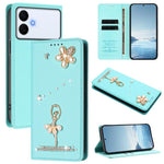 Custodia per telefono in ecopelle con protezione RFID e strass, a tema ballerina, con motivo a ballerina., For Samsung Galaxy S26+ 5G, For Samsung Galaxy S26 Edge 5G, For Samsung Galaxy S26 Ultra 5G