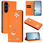 Custodia per telefono in ecopelle con protezione RFID e strass, a tema ballerina, con motivo a ballerina., For Samsung Galaxy S26 5G, For Samsung Galaxy S25 FE 5G, For Samsung Galaxy S25 Edge 5G
