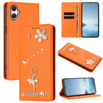 Custodia per telefono in ecopelle con protezione RFID e strass, a tema ballerina, con motivo a ballerina., For Samsung Galaxy A05 / M05 / F05 4G, For Samsung Galaxy A16 5G / 4G, For Samsung Galaxy A05s 4G / F14 4G