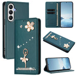 Custodia per telefono in ecopelle con protezione RFID e strass, a tema ballerina, con motivo a ballerina., For Samsung Galaxy A05 / M05 / F05 4G, For Samsung Galaxy A16 5G / 4G, For Samsung Galaxy A05s 4G / F14 4G