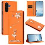 Custodia per telefono in ecopelle con protezione RFID e strass, a tema ballerina, con motivo a ballerina., For Samsung Galaxy A57 5G, For Samsung Galaxy A37 5G, For Samsung Galaxy A25e / A25 5G JP