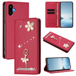 Custodia per telefono in ecopelle con protezione RFID e strass, a tema ballerina, con motivo a ballerina., For Samsung Galaxy M56 5G, For Samsung Galaxy F16 5G / M16 5G, For Samsung Galaxy F06 5G / M06 5G