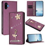 Custodia per telefono in ecopelle con protezione RFID e strass, a tema ballerina, con motivo a ballerina., For Samsung Galaxy M56 5G, For Samsung Galaxy F16 5G / M16 5G, For Samsung Galaxy F06 5G / M06 5G