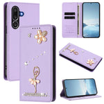Custodia per telefono in ecopelle con protezione RFID e strass, a tema ballerina, con motivo a ballerina., For Samsung Galaxy M56 5G, For Samsung Galaxy F16 5G / M16 5G, For Samsung Galaxy F06 5G / M06 5G