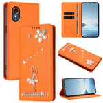 Custodia per telefono in ecopelle con protezione RFID e strass, a tema ballerina, con motivo a ballerina., For Samsung Galaxy M15 5G / F15 5G, For Samsung Galaxy XCover7, For Samsung Galaxy A15 5G / 4G