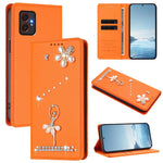 Custodia per telefono in ecopelle con protezione RFID e strass, a tema ballerina, con motivo a ballerina., For Samsung Galaxy M35 5G, For Samsung Galaxy M55 5G / C55 5G, For Samsung Galaxy XCover7 Pro